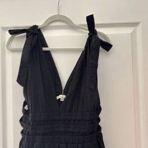 Sexy flirty black sundress with open bands on both sides